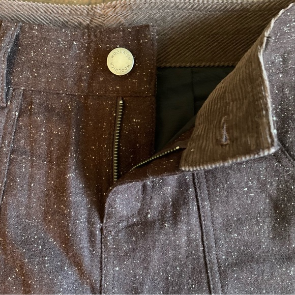 Woolrich Woodlyn Brown With White Speckles Wool Blend A Line Mini Skirt - Picture 4 of 11